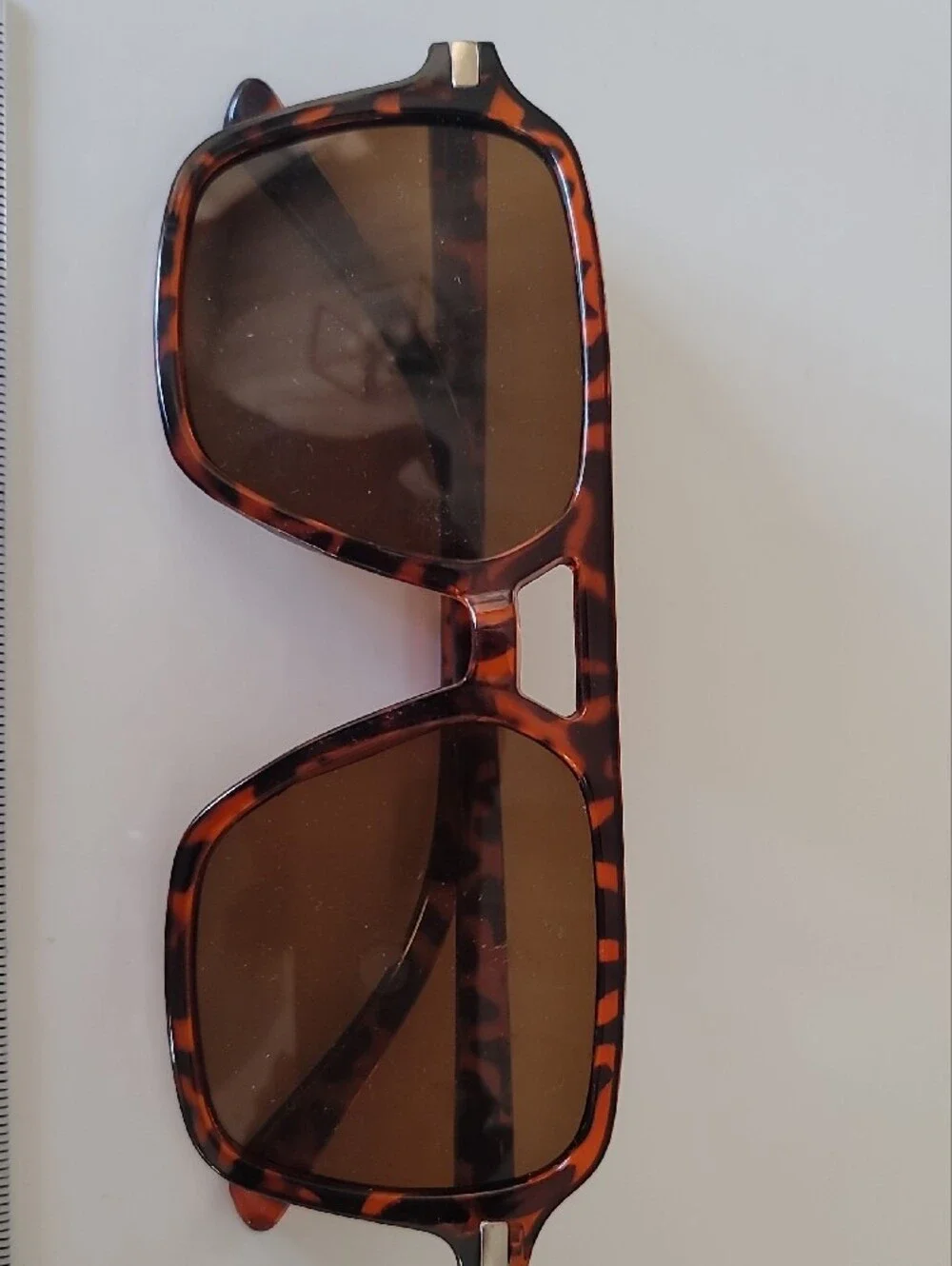 Tortoiseshell Square Sunglasses - Brown Lenses